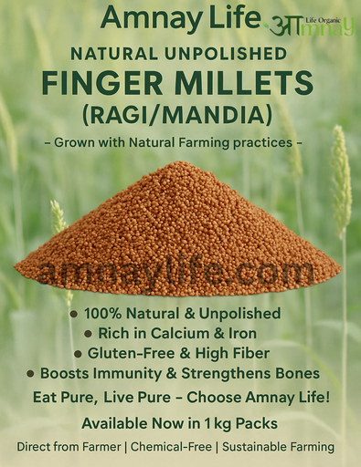 Natural Unpolished Finger Millets/Ragi/Mandia-1 Kg. (Natural Farming)